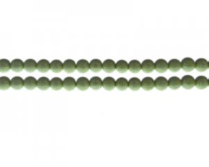 6mm Apple Green Rustic Glass Pearl Bead, approx. 71 beads
