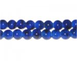 8mm Lapis-Style Glass Bead, approx. 55 beads