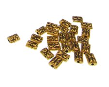 (image for) 6 x 4mm Gold Metal Rectangle Spacer Bead, approx. 25 beads