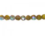 10mm Gold AB Finish Faceted Glass Bead, 13" string 10mm Gold AB Finish Faceted Glass Bead, 13" string