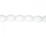 12 x 10mm White Opaque Faceted Oval Glass Bead, 12" string 12 x 10mm White Opaque Faceted Oval Glass Bead, 12" string