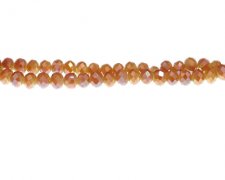 (image for) 6 x 4mm Peach Luster Rondelle Glass Bead, 18" string