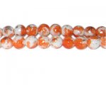10mm Orange SilverLeaf-Style Glass Bead, approx. 21 beads 10mm Orange SilverLeaf-Style Glass Bead, approx. 21 beads