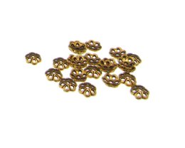 (image for) 6mm Gold Metal Spacer Bead, approx. 15 beads