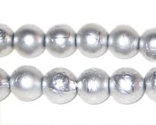 (image for) 12mm Drizzled Silver Glass Bead - 6" string