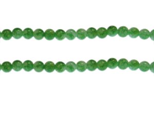 (image for) 6mm Grass Green Marble-Style Glass Bead, approx. 68 beads