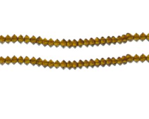 (image for) 6 x 4mm Brown Faceted Bicone Glass Bead, 14" string