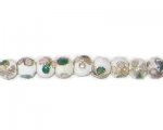 6mm White Round Cloisonne Bead, 7 beads