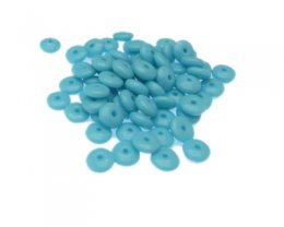 (image for) Approx. 1oz. x 6x4mm Turquoise Disc Glass Bead