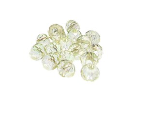 (image for) Approx. 1oz. 10 x 8mm Champagne Faceted Glass Rondelle Beads, large hole