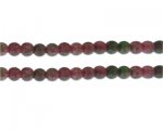 8mm Dark Pink/Dark Green Duo-Style Glass Bead, approx. 35 beads