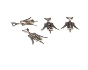 (image for) 26 x 16mm Corkscrew Silver Metal Charm, 4 charms