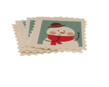 (image for) 1.5 x 2" Christmas Snowman Gift Tag with hole, 6 tags