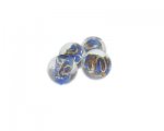 16mm Sky Blue Foil Lampwork Glass Bead, 4 beads 16mm Sky Blue Foil Lampwork Glass Bead, 4 beads