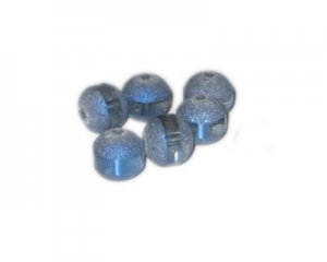 12mm Blue Gray Druzy-Style Electroplated w/line Glass Bead, appr