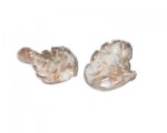 30 x 24mm White Foil Leaf Pattern Handmade Lampwork Glass Bead, 30 x 24mm White Foil Leaf Pattern Handmade Lampwork Glass Bead,