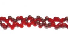 (image for) 8 x 6mm Strawberry Red/Silver Drop Glass Bead, 20" string