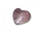 26mm Soft Plum Foil Heart Handmade Lampwork Glass Bead 26mm Soft Plum Foil Heart Handmade Lampwork Glass Bead