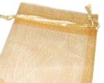 3.25 x 3.75" Gold Organza Gift Bag - 5 bags 3.25 x 3.75" Gold Organza Gift Bag - 5 bags
