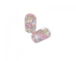 16 x 10mm Crystal Floral Column Handmade Lampwork Bead, 4 beads 16 x 10mm Crystal Floral Column Handmade Lampwork Bead, 4 beads