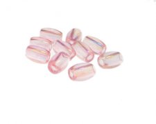 (image for) 12 x 8mm Pink Luster Barrel Glass Bead, 10 beads, large hole