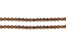 (image for) 6mm Copper Electroplated Faceted Glass Bead, 12" string