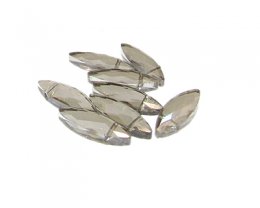 (image for) 22 x 8mm Silver Luster Spear Faceted Glass Bead, 8 beads