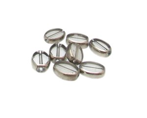 (image for) 12 x 10mm Crystal Vintage-Style Silver Glass Oval Bead, 8 beads