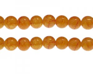 (image for) 12mm Orange/Yellow Duo-Style Glass Bead, approx. 14 beads