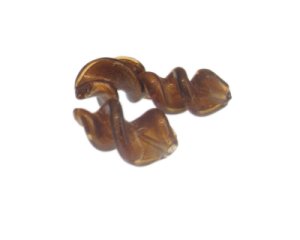 (image for) 32 x 20mm Bronze Foil Lampwork Spiral Glass Bead, 3 beads