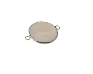 (image for) 22mm Milky White Silver Gemstone Link