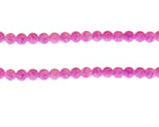 (image for) 6mm Deep Pink Marble-Style Glass Bead, approx. 68 beads