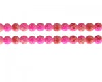 8mm Hot Pink/Red Spot Marble-Style Glass Bead, approx. 35 beads 8mm Hot Pink/Red Spot Marble-Style Glass Bead, approx. 35 beads