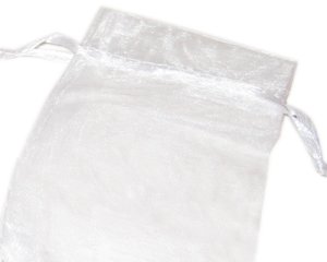 (image for) 3.5 x 4.75" White Organza Gift Bag - 3 bags