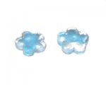 18mm Pale Blue Foil Flower Lampwork Glass Bead, 6 beads 18mm Pale Blue Foil Flower Lampwork Glass Bead, 6 beads
