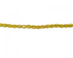 6 x 4mm Yellow Faceted Rice Glass Bead, 14" string 6 x 4mm Yellow Faceted Rice Glass Bead, 14" string