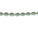 10 x 8mm White Opaque Faceted Oval Glass Bead, 13" string 10 x 8mm White Opaque Faceted Oval Glass Bead, 13" string
