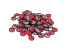 (image for) Approx. 1oz. x 6x4mm Red/Blue Glass Disc Beads