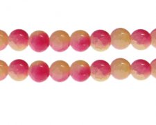 (image for) 12mm Red/Yellow Duo-Style Glass Bead, approx. 14 beads