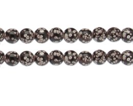 (image for) 10mm Brown Spot Marble-Style Glass Bead, approx. 18 beads
