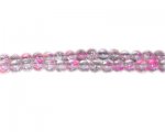 6mm Light Rose Crackle Spray Glass Bead, approx. 70 beads 6mm Light Rose Crackle Spray Glass Bead, approx. 70 beads
