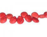 16 x 12mm Red Dyed Turquoise Drop Bead, 4 beads 16 x 12mm Red Dyed Turquoise Drop Bead, 4 beads