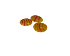 (image for) 18mm Yellow Stripe Lampwork Glass Bead, 1 bead, NO Hole