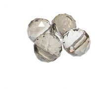 (image for) 18mm Silver Faceted side-drill Glass Bead, 4 beads, large hole