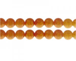10mm Carnelian Duo-Style Glass Bead, approx. 16 beads