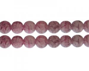 12mm Pink/Gray Duo-Style Glass Bead, approx. 14 beads