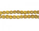 6mm Gold Faceted Glass Bead, 13" string