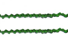 (image for) 4mm Green Bicone Glass Bead, 14" string, side drill