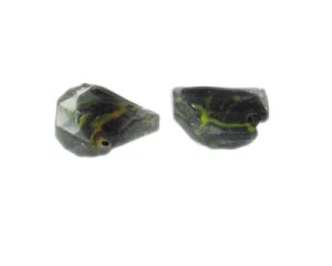 (image for) 22mm Black Pattern Lampwork Glass Bead, 2 beads