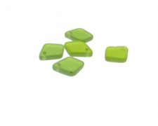 (image for) 16 x 12mm Apple Green Beach Glass Drop Bead, 5 beads